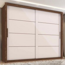 Guarda Roupa de Casal 2 Portas de Correr Jacarandá/Off White